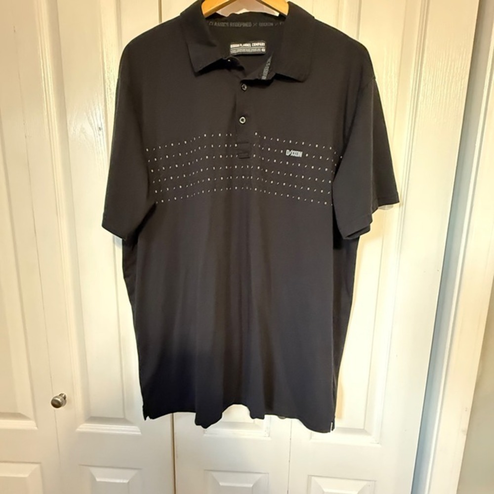 Dixxon Flannel Company D-Sport Polo Mens 3X Black Short Sleeve Geometric Pattern